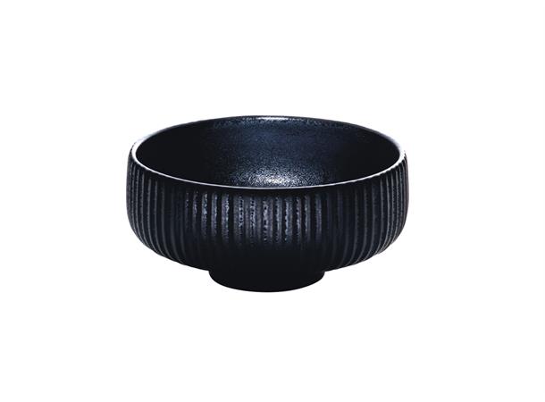 NARA bolle rund m. relieff Ø:120mm Sort Steingods - Ø:120mm H:56mm 0,33ltr